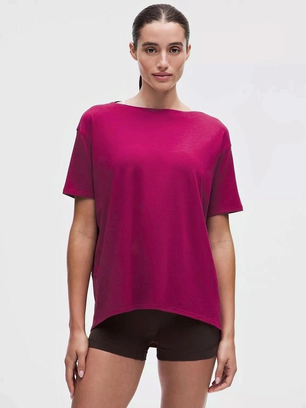 EUC lululemon Back in Action Short-Sleeve Shirt Pink Size 10